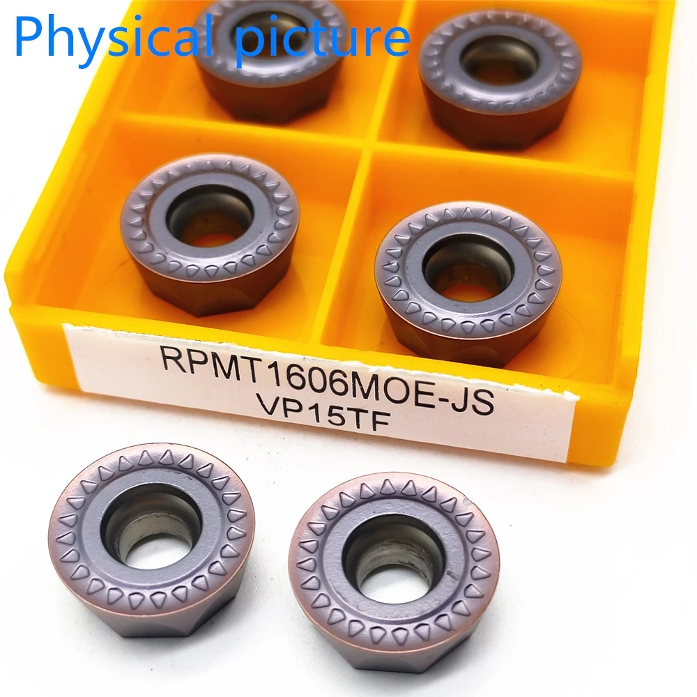10 pz inserto in metallo duro JS JS VP15TF utensile per tornitura di metalli utensile per fresatura di macchine utensili CNC RPMT 1606 utensile per tornio