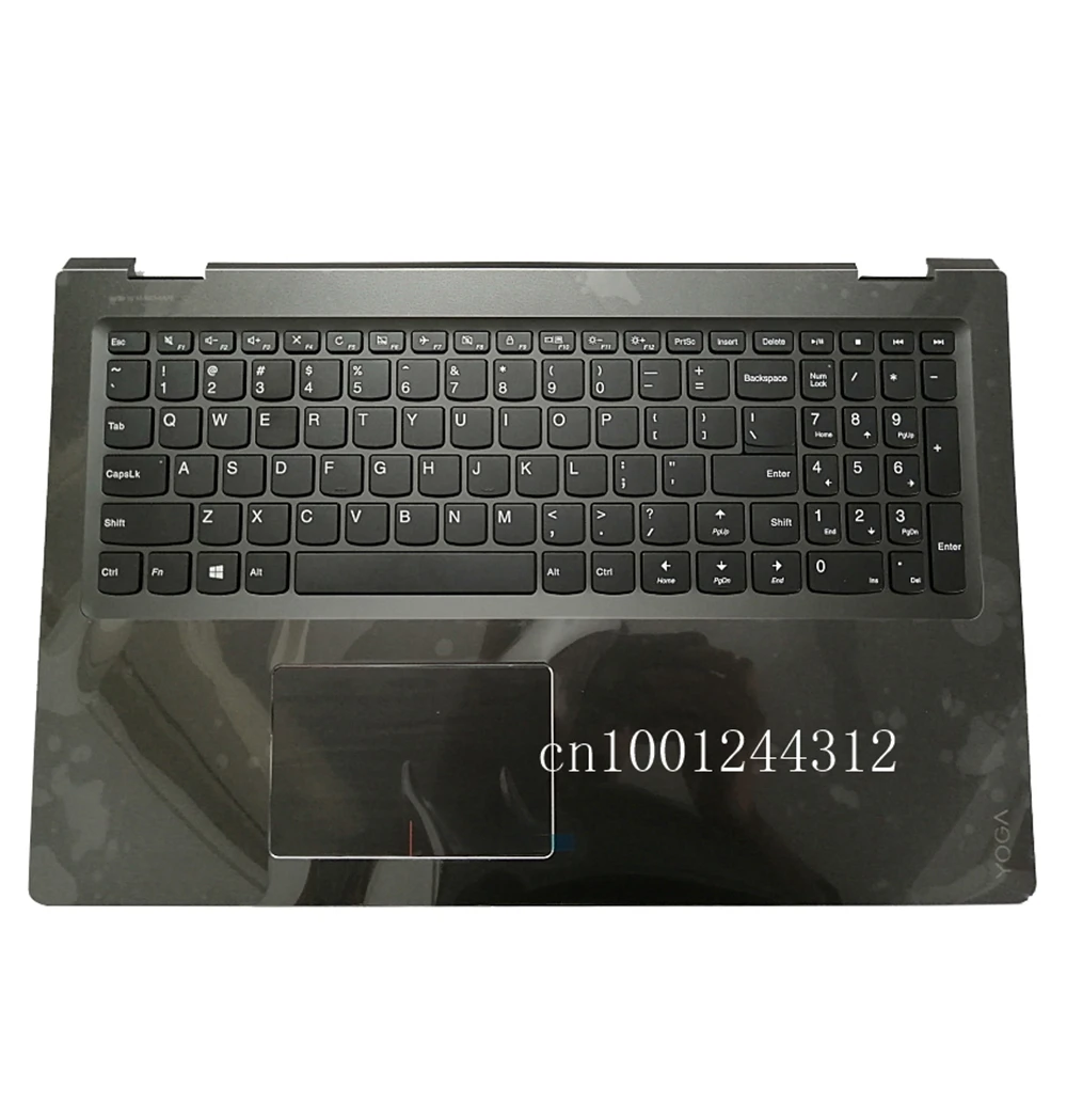 

US New For Fiex 4-15 ideapad Yoga 510-15 510-15ISK Palmrest Upper Case Keyboard Cover Dark gray no-Backlit 5CB0L66073