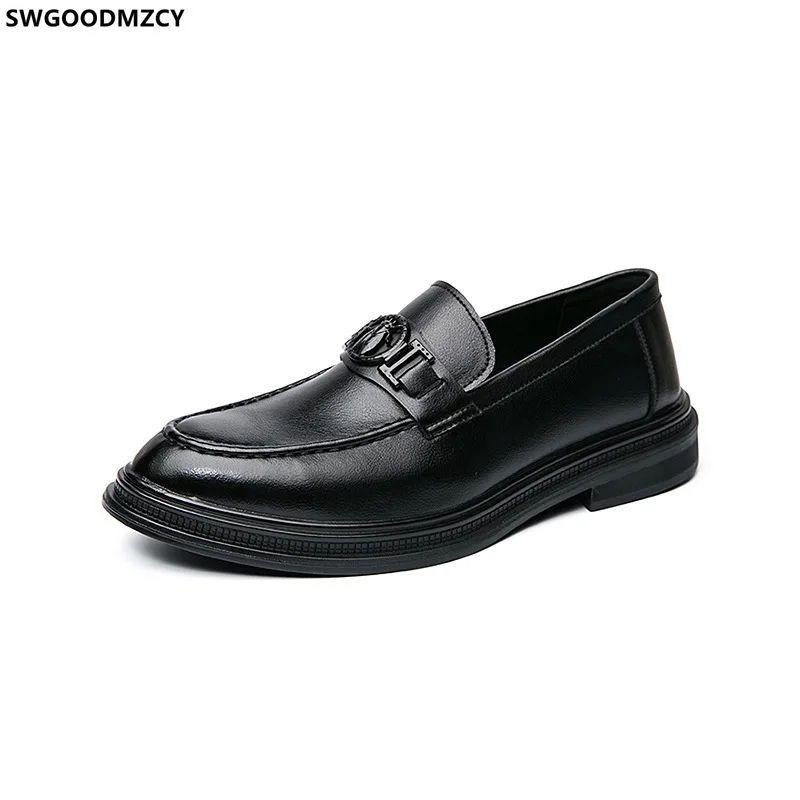 Black Formal Mens Loafers Shoes Luxury Dress Shoes Men Platform Leather Shoes for Men Office 2024 Zapatos De Vestir Para Hombres