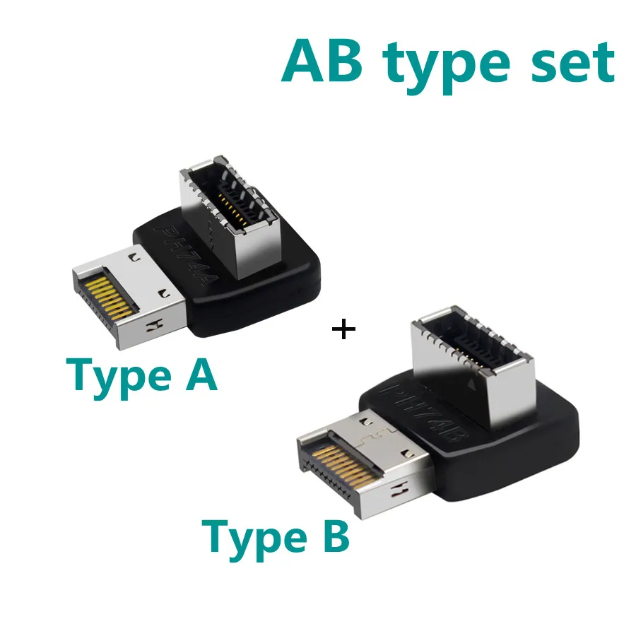 

USB 3.1 Type-E Motherboard 20pin Header Angled 90 Degree Adapter Male to Female Connector Plug Extender for Type-C Bracket Cable