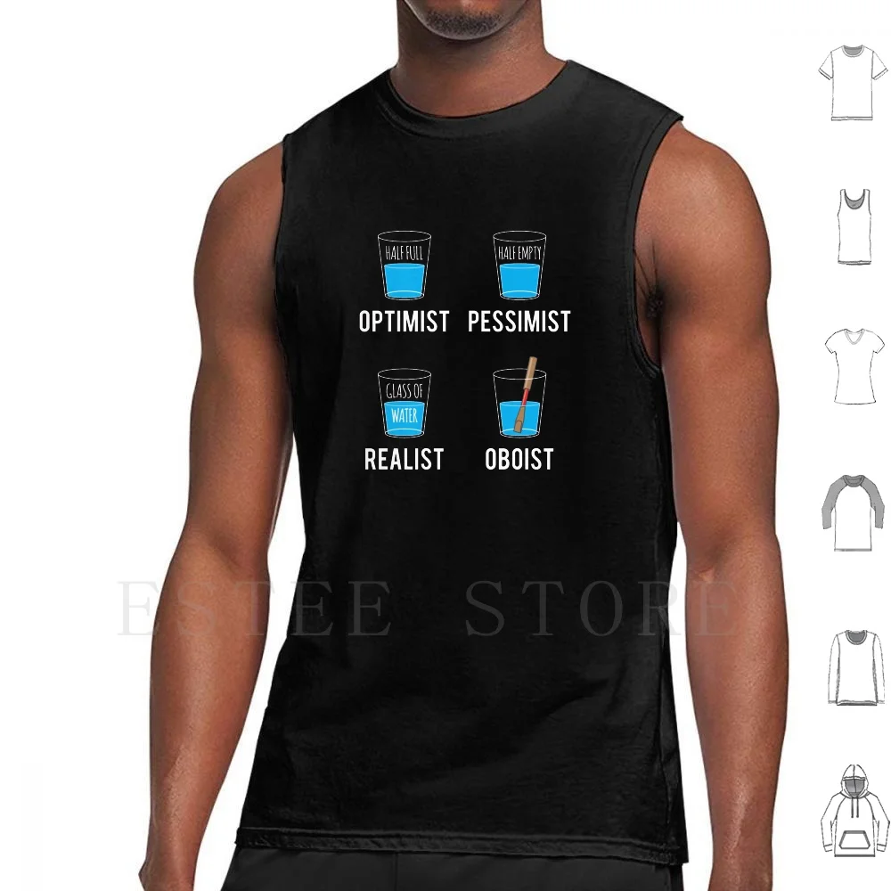 Optimiste Pessimiste Réaliste Hautbois Musicien Cadeau Débardeurs Gilet Théâtre Orchestre Optimiste Pessimiste Réaliste Hautbois Hautbois