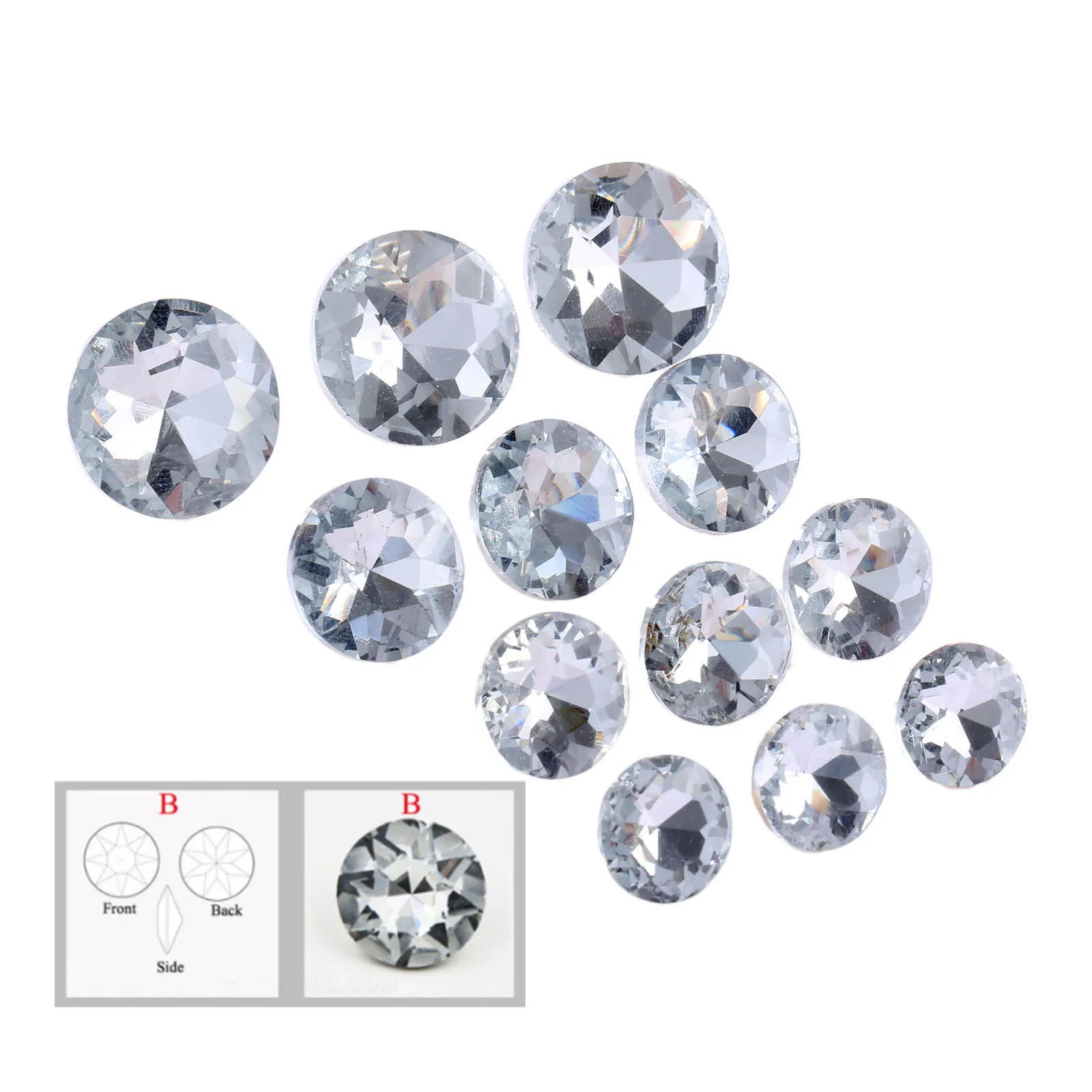 10Pcs Diamond Crystal Rhinestone Upholstery Button 14/16/18/22mm Sofa DIY Diamond Headboard Buttons Sewing Accessories