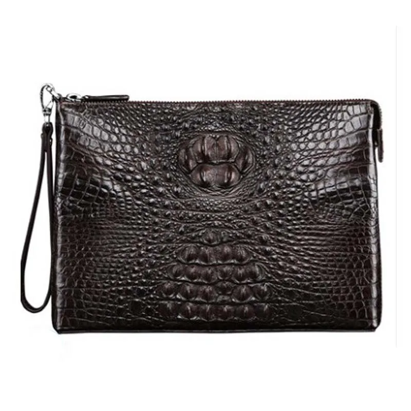 

langhao men clutch bag handbags Male crocodile Hand bag youth zipper leisure Cross section square handbags men bag