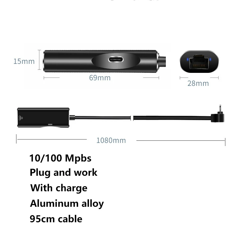 Voor Lightning Naar RJ45 Netwerk Adapter Bedrade Ethernet Lan 100Mbps Met Voeding Opladen Voor Iphone Ipad Serie