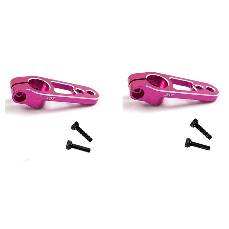 2pcs อลูมิเนียม 25T Servo Horn แขนฟัน Spline M3 CLAMP พวงมาลัยสําหรับ Futaba Savox Power HD Moto D4 Drift ปีนเขา RC รถ