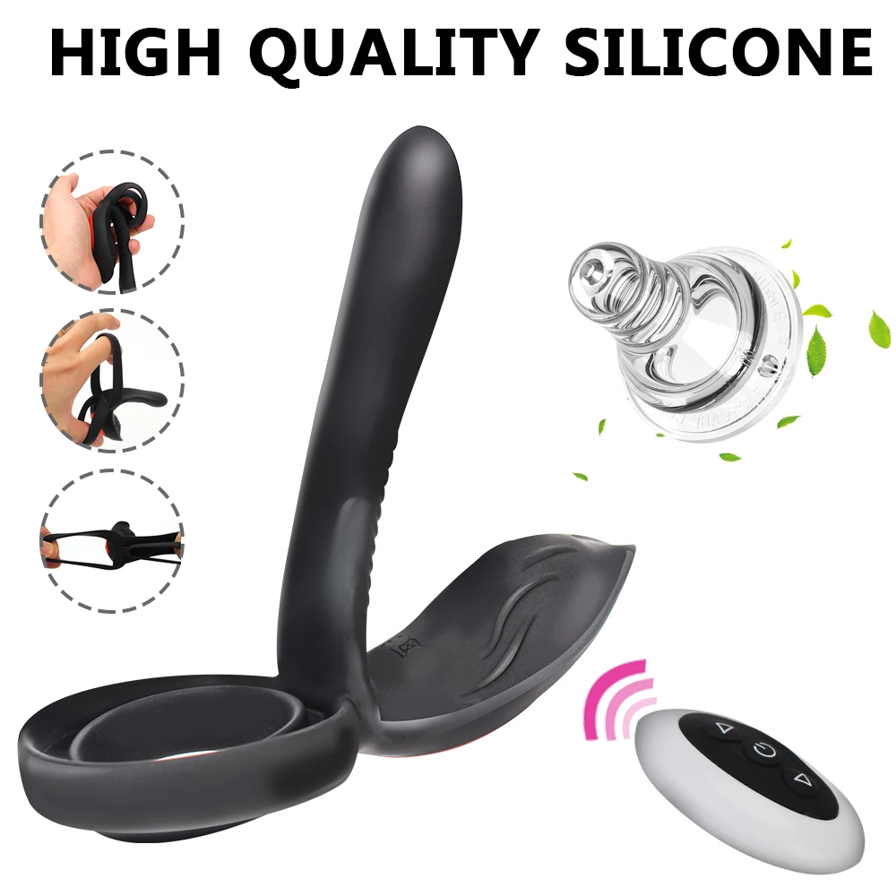 OLO 10 Frequency Long Lasting Erection Prostate Vagina Massage Vibrator Nipples Clitoris Stimulator Dual Cock Ring Vibrating