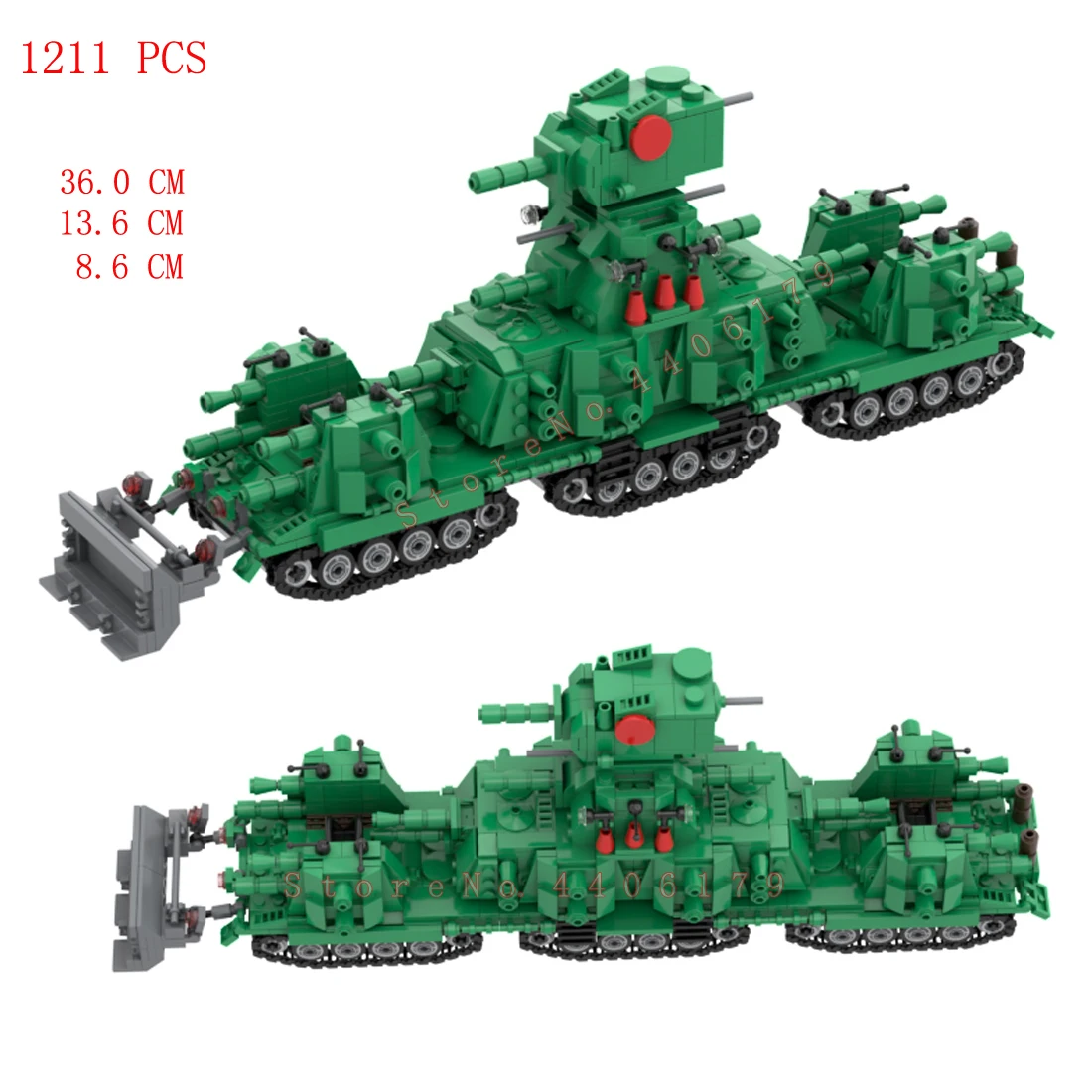 

hot military WWII Soviet Union Army KV-44 Heavy tank green vehicles war equipment weapons Building Blocks model bricks toys gift