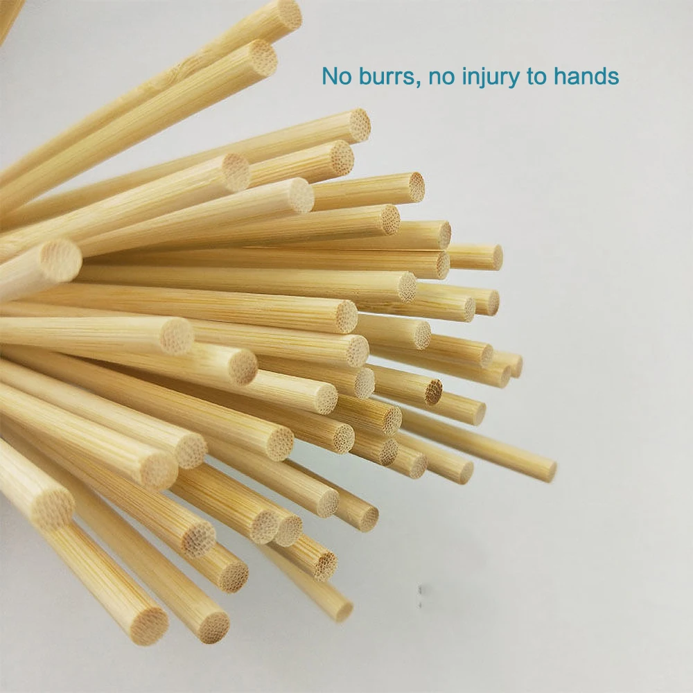 50PCS Multi-size Round Square Bamboo Sticks DIY Handcraft Making Modeling Materials Handmade building model materials 30cm long