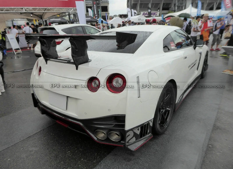 For Nissan GTR R35 N-ATTK Style Carbon Glossy Rear Spoiler Wing Exterior Accessories kits (Included Lights)