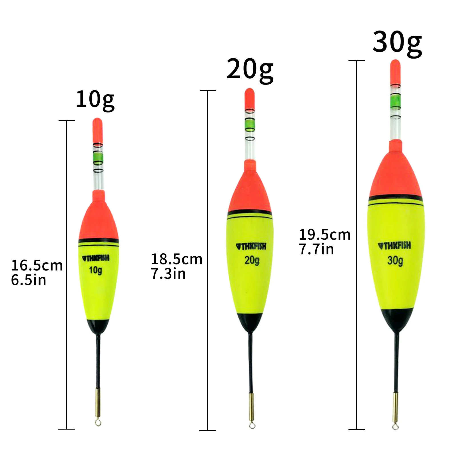 5pcs 30g 20g 10g EVA Foam Fishing Floats + 10pcs Glow Sticks Luminous Slip Bobbers Buoys Lighting Fishing Float For Night