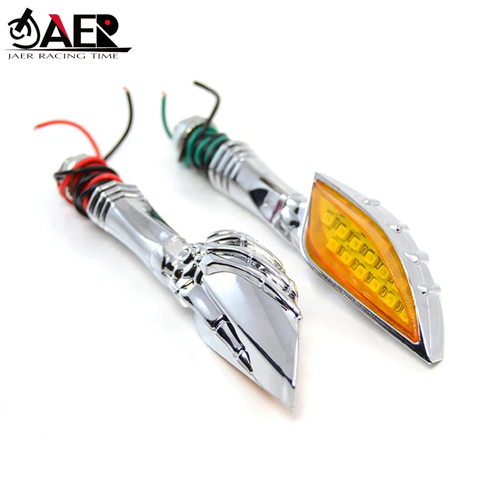 

2PCS LED Motorcycle Indicator Skull Turn Signals Amber Blinker Light Lamp for Harley Honda Yamaha Bobber Cruisers Lighting