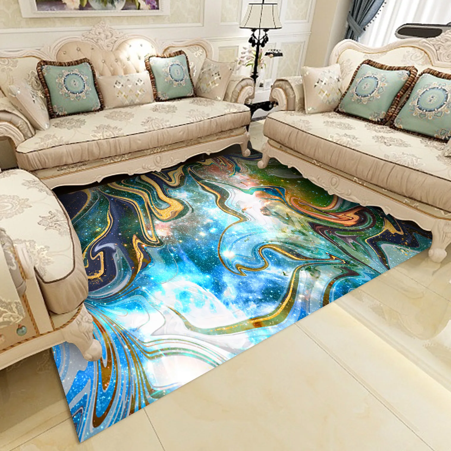 

Modern Abstract Art Area Rugs Large Anti Slip Kitchen Floor Mat Home Living Room Bedroom Carpet Decor Doormat Ink Halo Dyeing