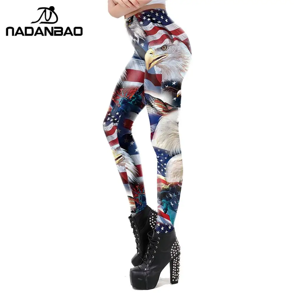 Nadanbao 2024 Onafhankelijkheidsdag Vlag Vrouwen Leggings Fitnessbroek Sexy Slanke Workout Leggins Nationale Vlag Vrouwelijke Legins