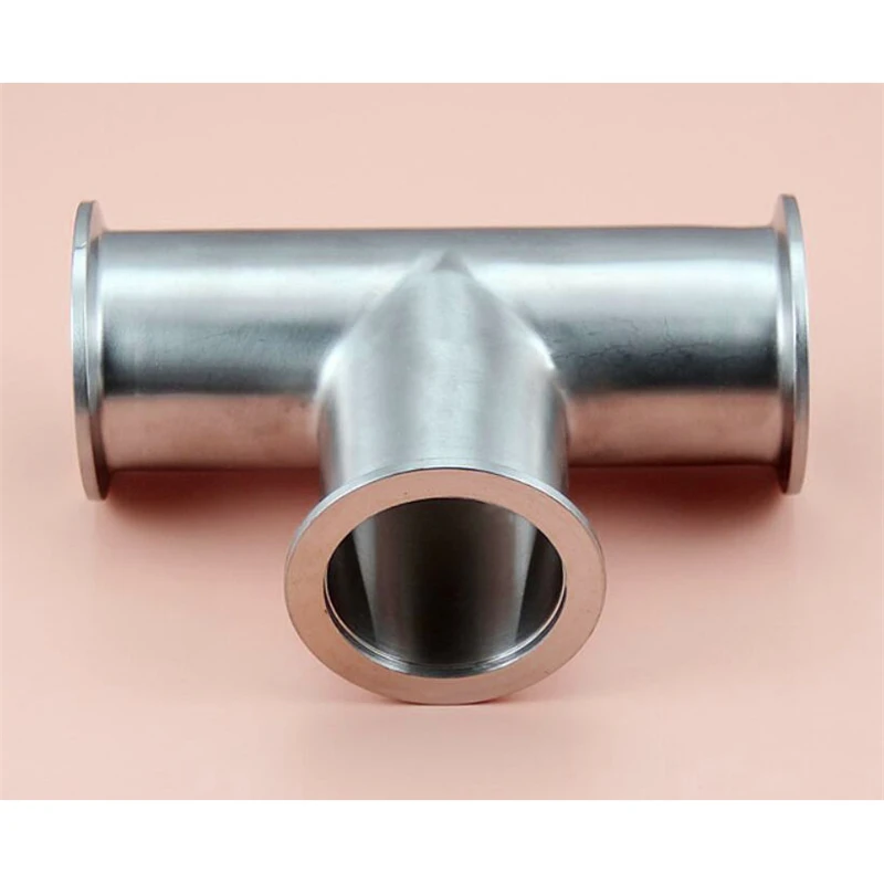 

KF Vacuum Three-Way Stainless Steel SS304 Tri-Clamp Tee Equal Diameter Pipe Fitting KF16 KF25 KF40 KF50