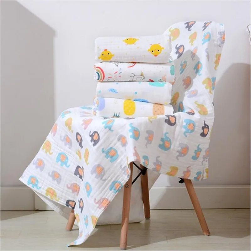 Super Soft 6 Layers Muslin Cotton High Density Baby Sleeping Blanket Infant Kids Bath Towel Swaddle Wrap For Newborn