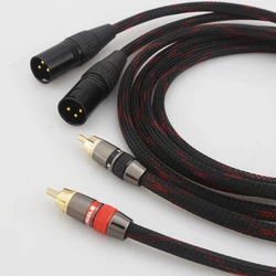 Nowy 1 para kabel Audio HIFI RCA na XLR męski na żeński (z męskiego na męskie)/0.5m 1m 1.5m 2m 3m 5m