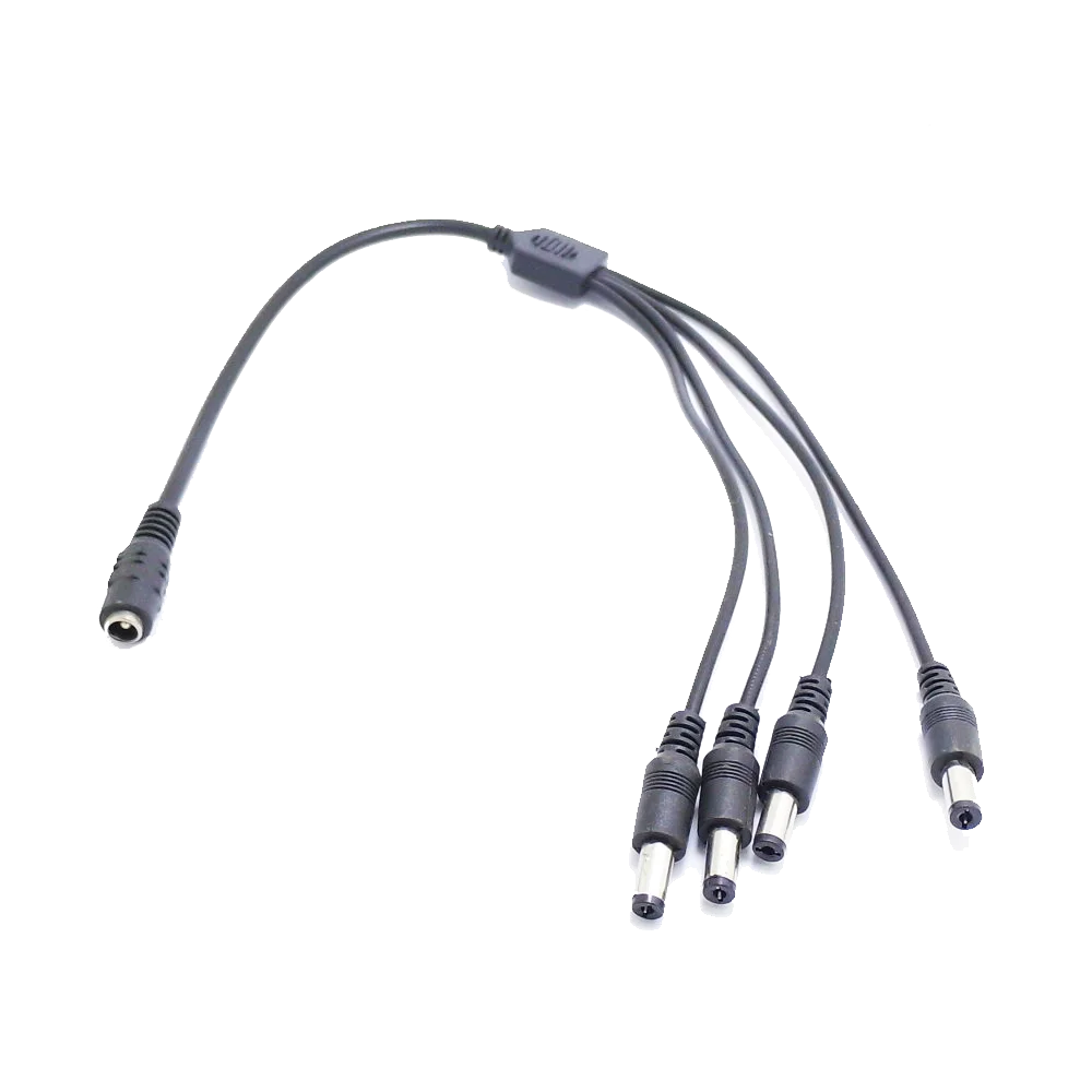 JIENUO DC Power Splitter Adapter Stecker Kabel 1 bis 4 Ausgang 5,5*2,1mm Für CCTV Überwachung Sicherheit Kamera LED Licht Streifen – Detail 1