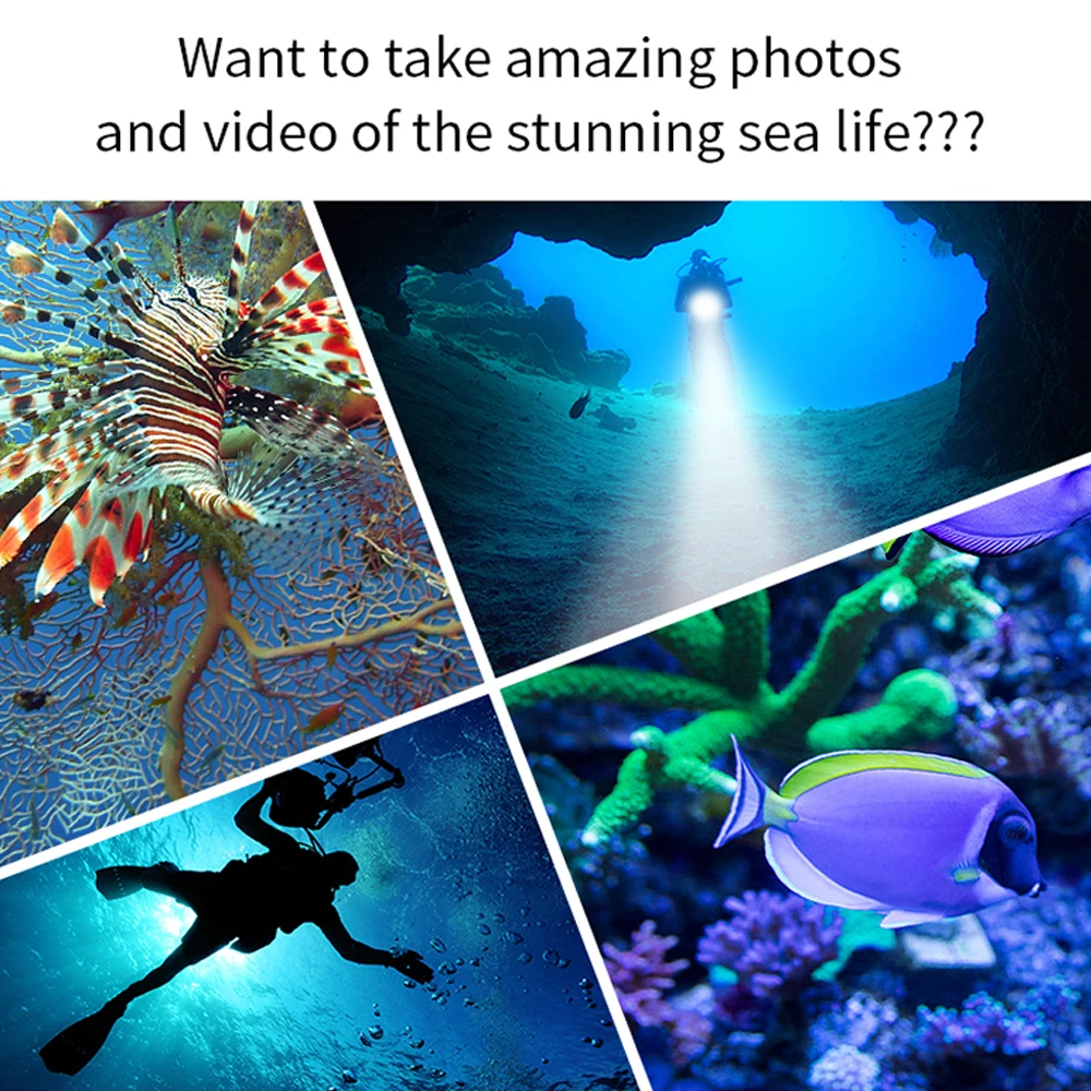 IPX8 Waterproof Professional Diver Light Powerful led Scuba Diving Flashlight LED Underwater 200M Torch Lamp Lanterna RU,Spain