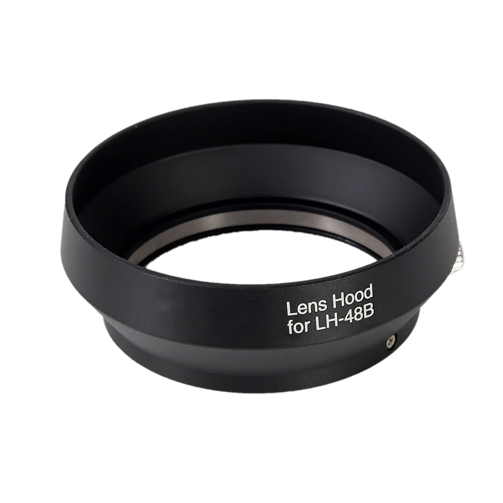 Replacement for LH-48B , Metal Lens Hood for Olympus M. ZUIKO DIGITAL 17mm f1.8 lens Black / Silver