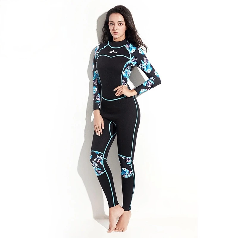 

Warm One-piece Long-sleeved Cold-proof Snorkeling Suit Sunscreen Self-cultivation Surfing Jellyfish Swimsuit Female Diving Suit