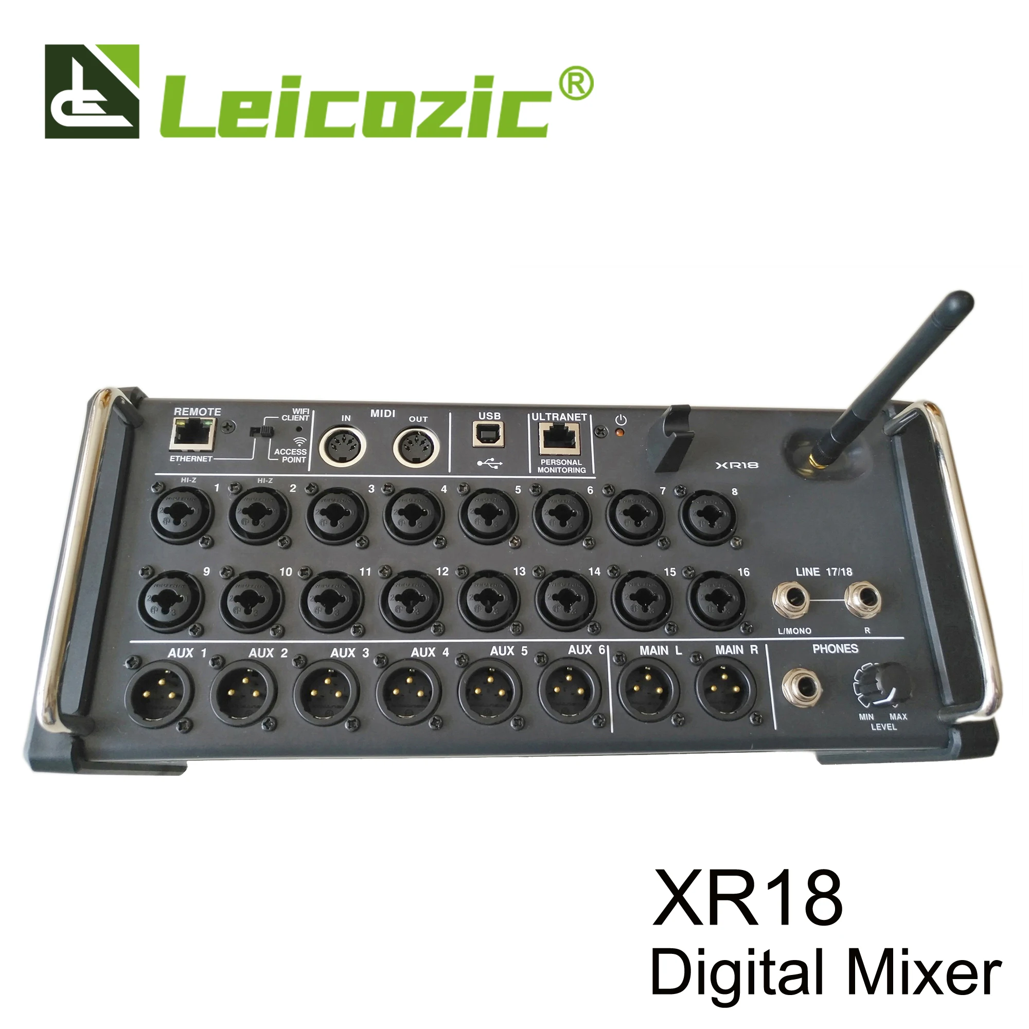 

Leicozic X AIR XR18 18-Ch 12-Bus Digital Mixer IPad/Android Tablet Built in Wi-Fi / USB Suited For Stage/Live Sound/Studio