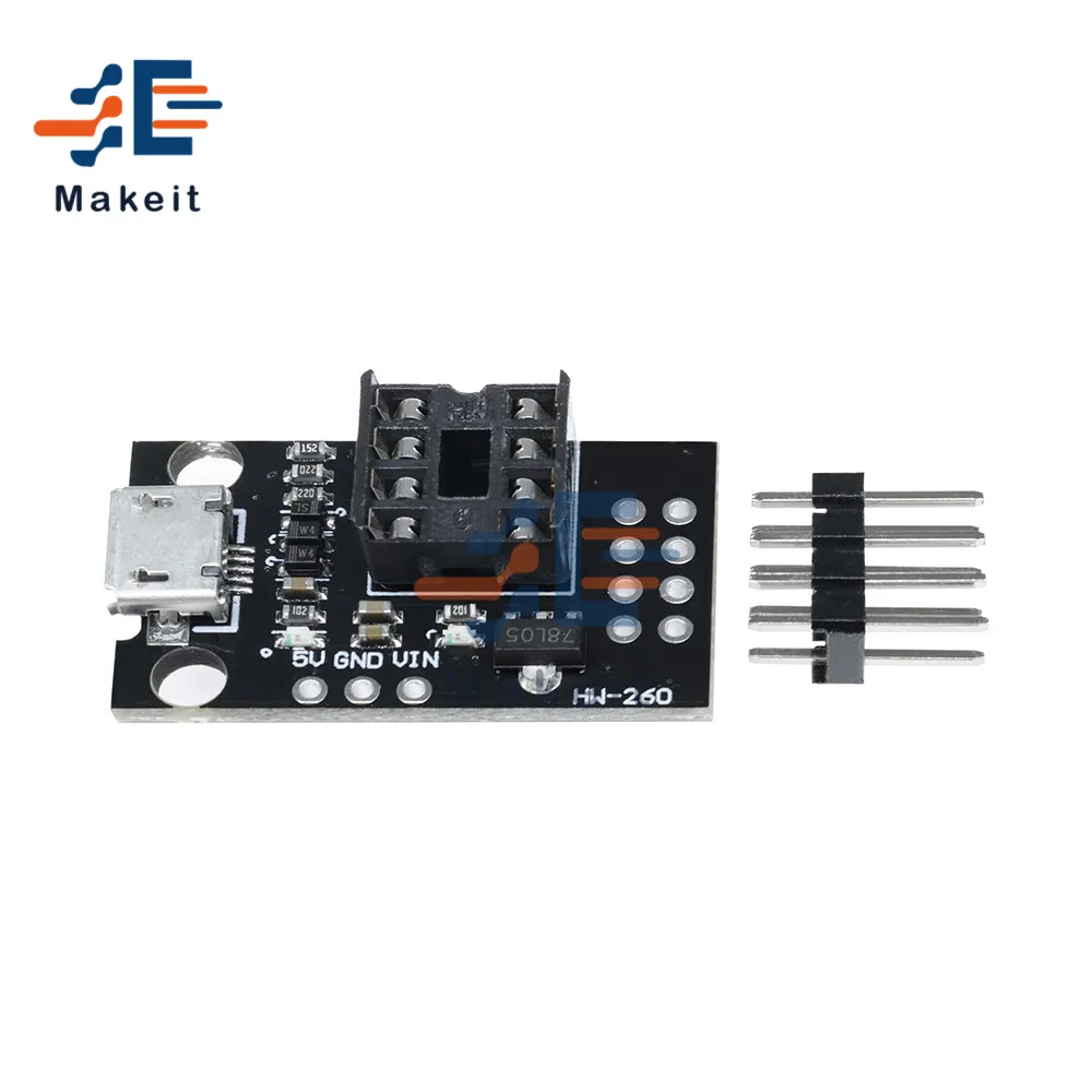 Pluggable Development Bare Board For ATtiny13A ATtiny25 ATtiny45 ATtiny85 Programming Editor Micro Usb Power Connector Module