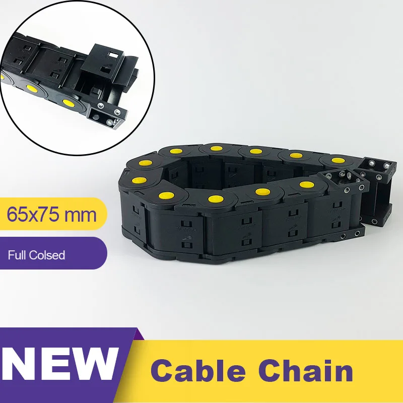 

65* 75 65x75 Big Size Nylon Plastic Transmission Cable Chain Full Closed Drag Leaf Chain 65 Wire Carrier