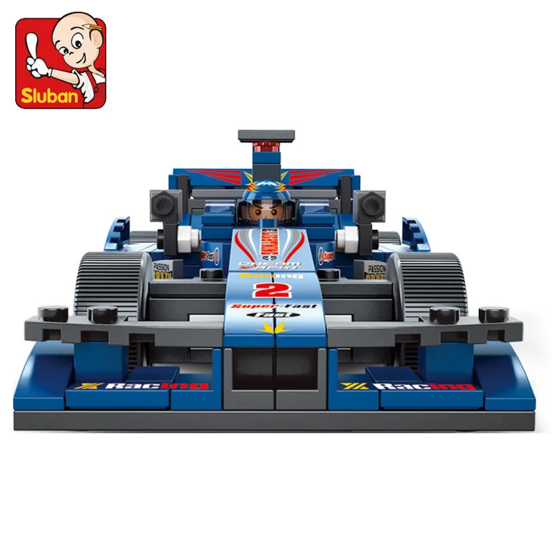 SLUBAN 1:24 F1 Formula Racing Car Creative Classic Model Sports Vehicle Building Blocks Figures MOC Bricks Toys For Boys Gift