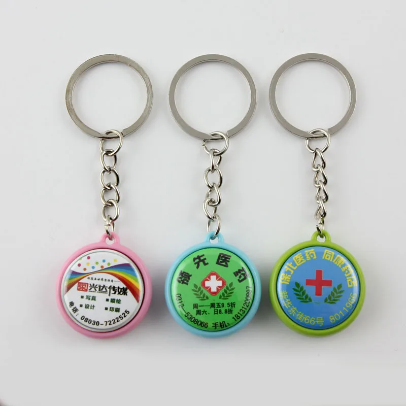 

25MM color key chain DIY creative key chain small gift button badge keychain 100 sets