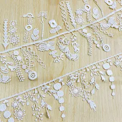 White Tassels Embroidered Lace Fabric Trim Ribbons DIY Sewing Handmade Craft Materials