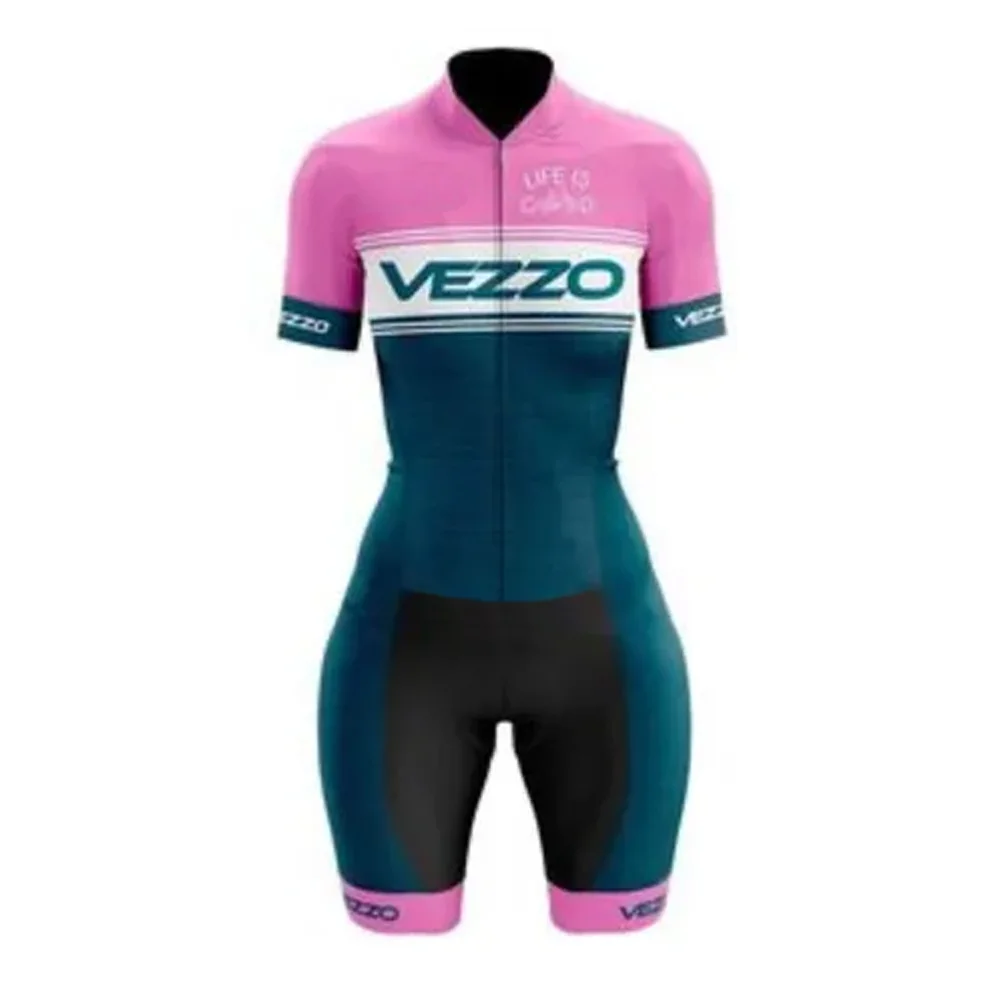 2021 VEZZO Women's Professional Clothes Triathlon Skinsuit Sets Breathable Macaquinho Ciclismo Feminino Quick dry Jumpsuit Kits