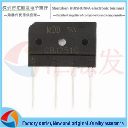 Original genuine flat bridge GBJ2510 GBJ 25A/1000V rectifier bridge stack silicon bridge rectifier