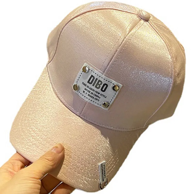 Spring Summer Leisure Womens Baseball Cap Korean Letter Sunshade Patch Curved Brim Mens Peaked Cap Adjustable Unisex Cotton Hat