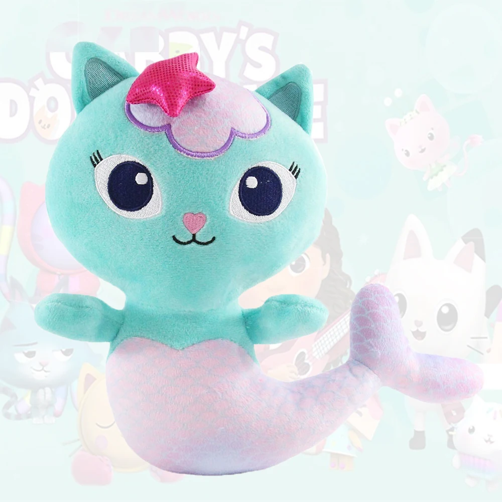 

Gabby's Dollhouse Plushie Mermaid Mercat Plush Toy Stuffed Animal Cute Cat Soft Figure Pillow Educational Doll Gift for Kid Girl