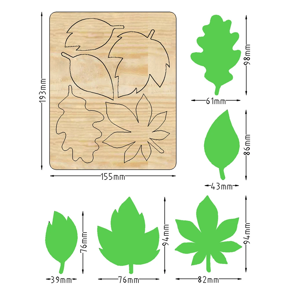 2022 New Leaves Wooden Cutting Dies Scrapbooking Art Decoration Craft Knife Mold Compatible With Most Die Cuts Machines