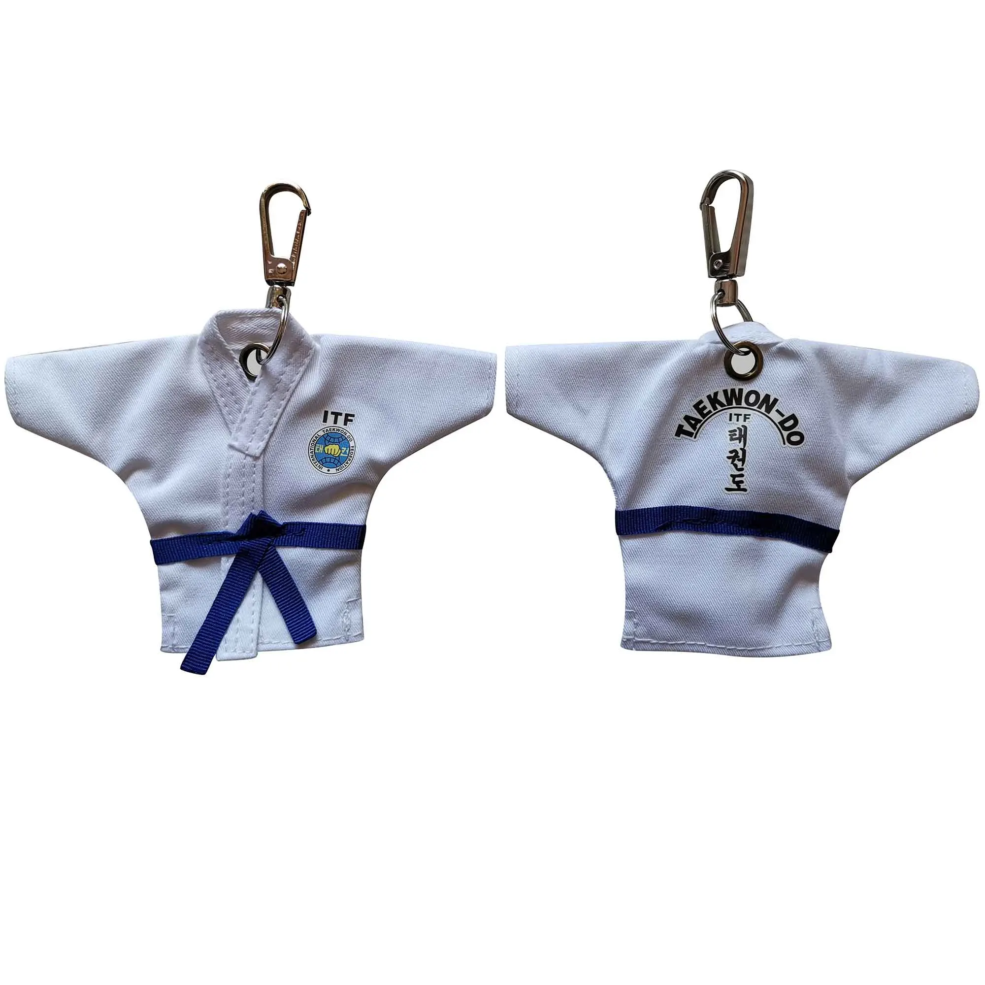 5 Colors Sale ITF Taekwondo Uniform Kimono Cartoon Keychain Supplies Pendant Taekwondo Sport Gifts Keepsake Key Button key Ring