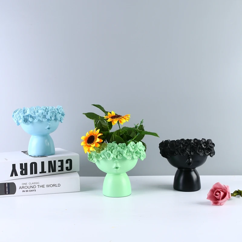 

Girl Monroe Vase Creative Lovely Color Flower Pot Decor Statue Desktop Ornaments Resin Crafts Modern Home Decoration Woman Gift