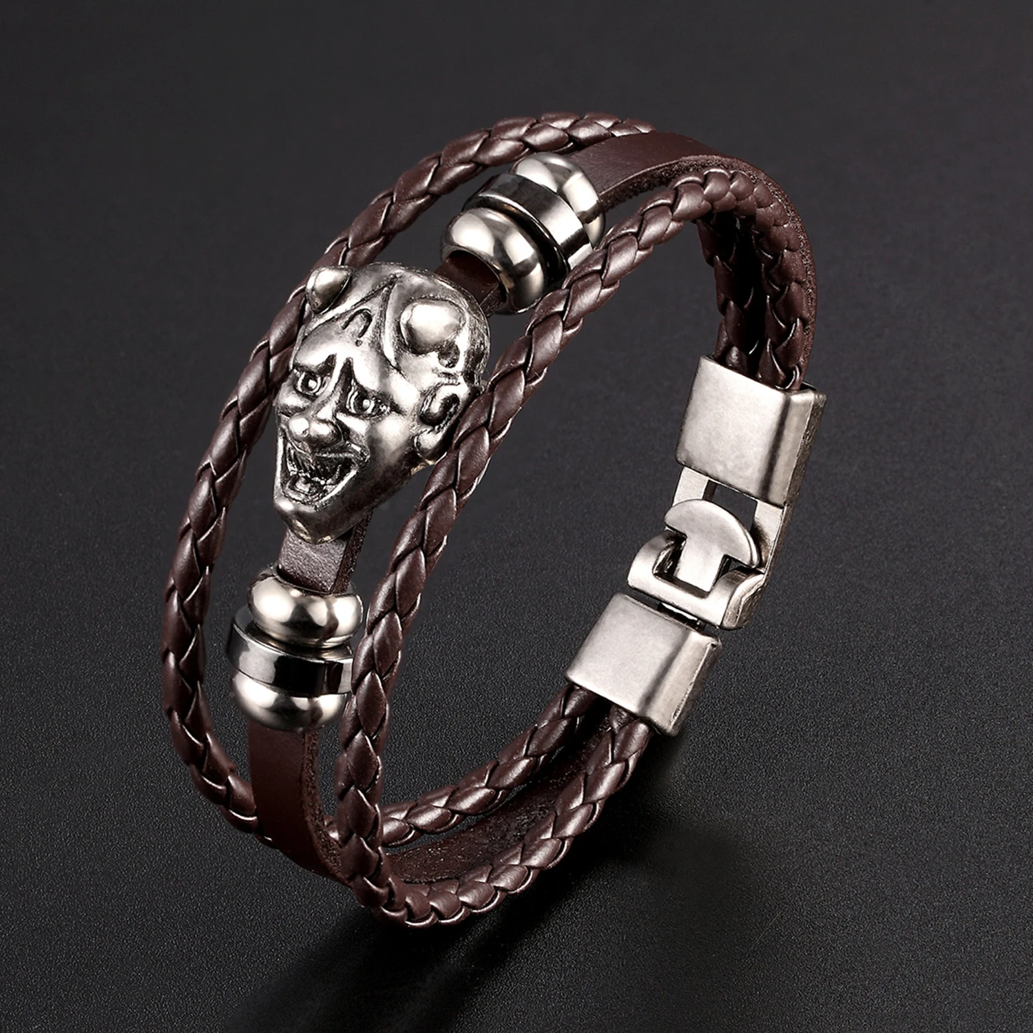 Hot Sell 100% Hand-woven Fashion Jewelry Multilayer Leather Bracelets Male Wristband Ladies Bangles New Year Gift Preferred