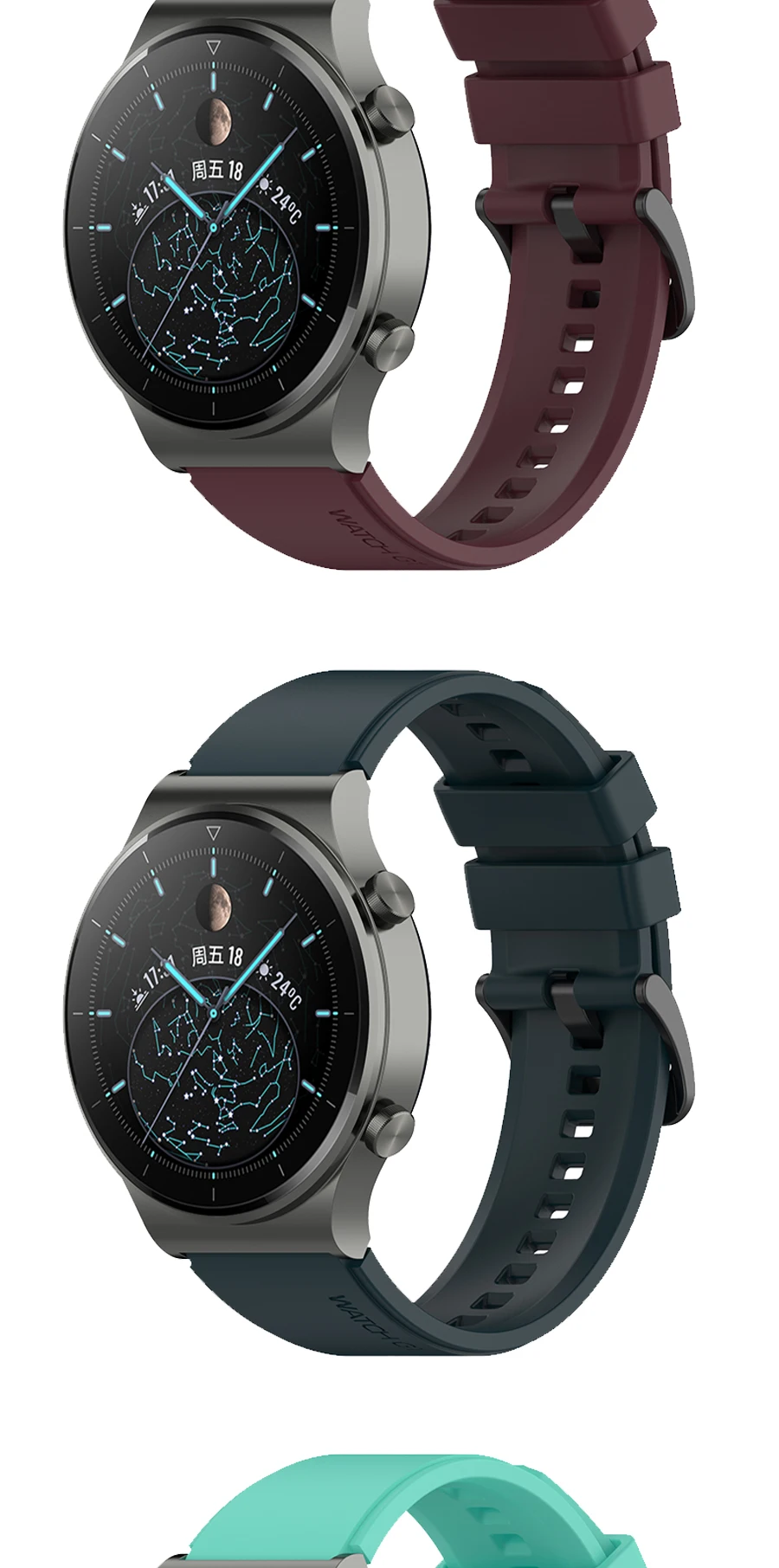 22mm offizielles Silikon band für Huawei Uhr GT 2 3 Pro Armbänder Original Armband für Huawei GT2 GT3 GT4 Pro 46mm Armband – Detail 5