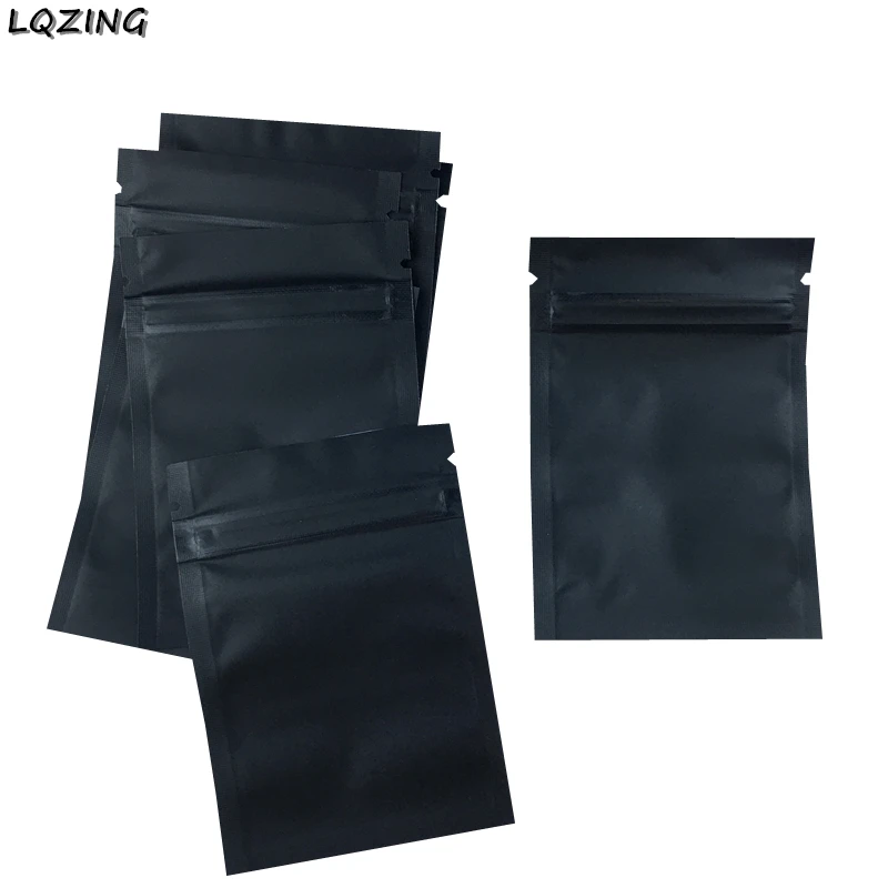 Matte Black Foil Mini Ziplock Jewelry Bags Small More Thicker Crystal Packing Pouches Reusable Pochette Zipper Lock Sack