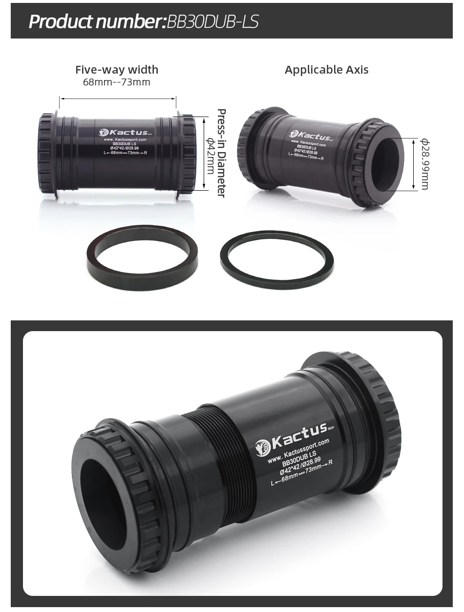 Kactus DUB Tretlager für SRAM DUB Kurbelgarnitur Kettenblatt MTB/Rennrad Teile Keramiklager Pressfit Fahrrad Tretlager – Detail 8