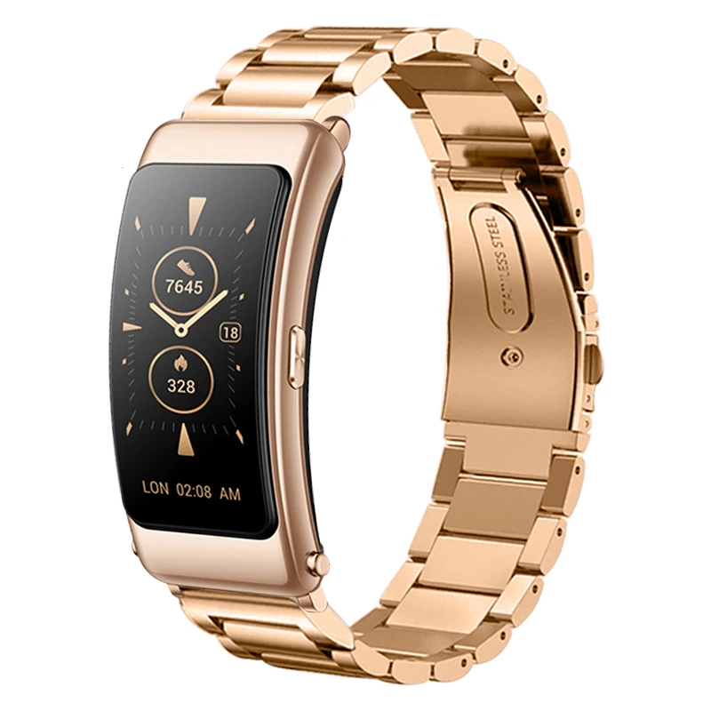 BEHUA 16MM Armband Klassische Edelstahl Uhr Strap Für Huawei Talkband B6 B3 Halten B4 Armband Metall Armband Gürtel