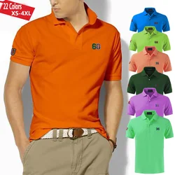 100% Cotton Summer New Men Polo Shirts Short Sleeve Casual Lapel Tops Fashion Clothing Polos Hommes