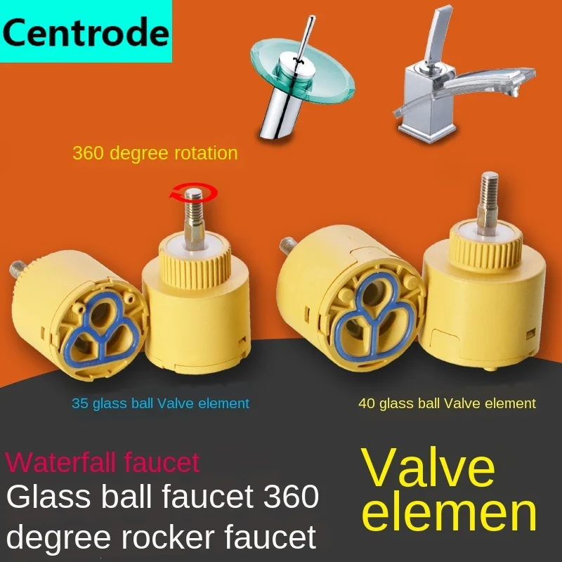 Glass basin faucet 35/40 ceramic valve core cold and hot water mixing valve valve core waterfall rocker ball arm valve core