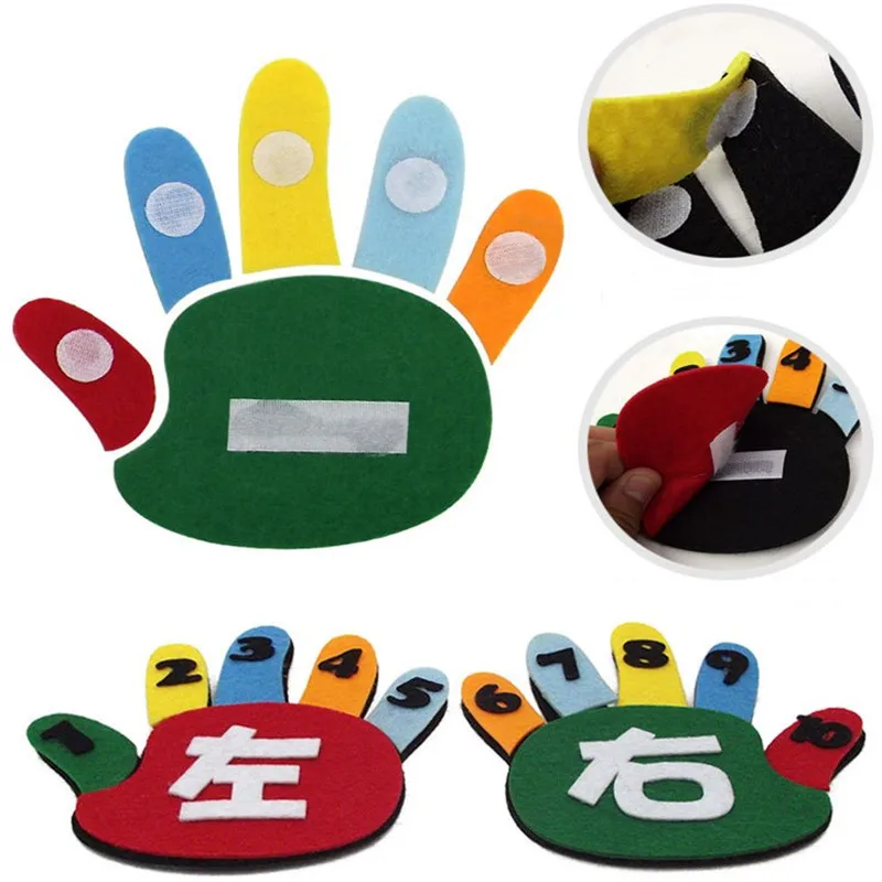 1 Set Number Handmade Felt Crafts DIY Craft for Kids Early Education Toys Textbook Parent-child Interactive Brain Training Felt