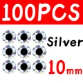 100 piezas de 10 mm plateadas