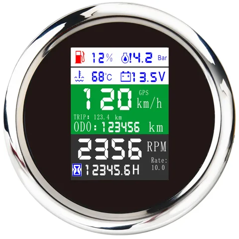 6 в 1 GPS Спидометр Тахометр Датчик уровня топлива Температура воды Пресс масла 0 ~ 10 бар Датчик сигнализации Температура топлива Отправитель для автомобиля Лодочный двигатель