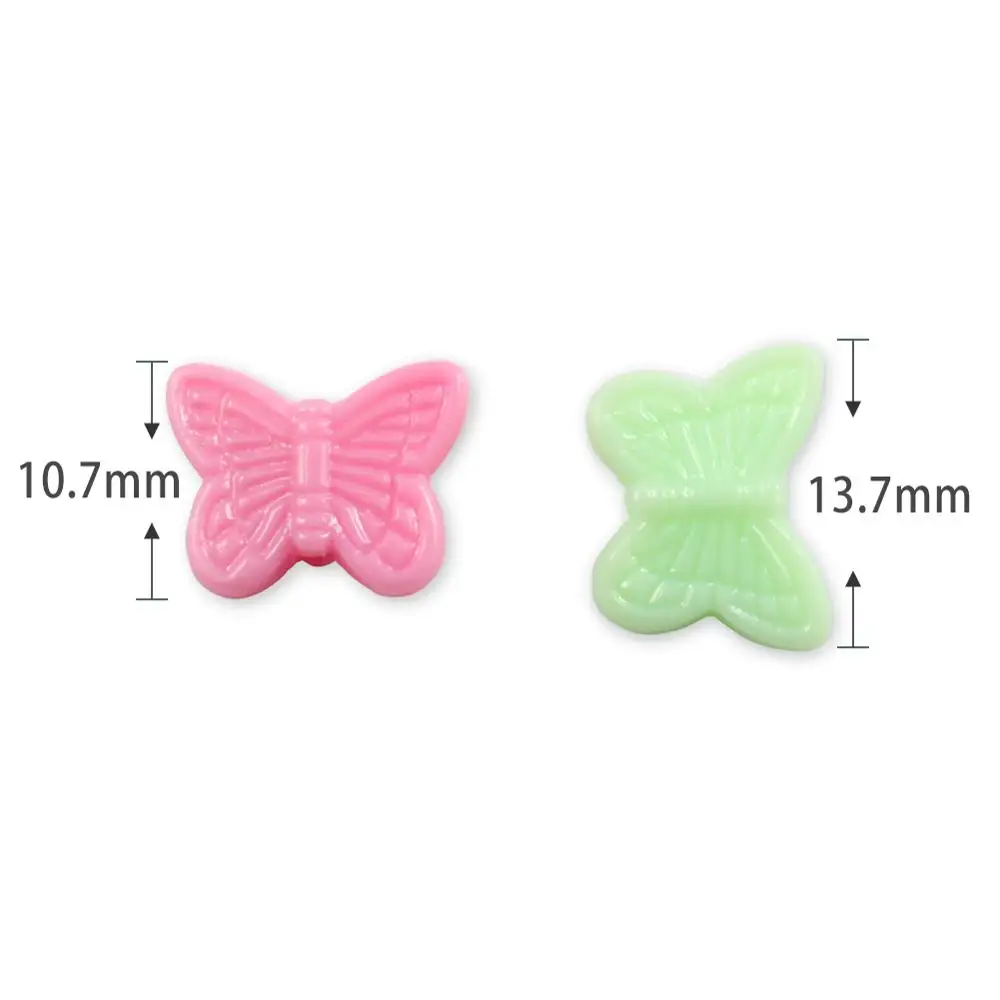 100pcs Butterfly Acrylic Charm Beads Random Color Loose Spacer Beads For Jewelry DIY Making Bracelets Necklace Jewelry Findings