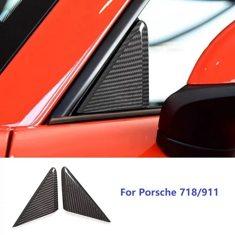 

Dry Carbon Fiber Exterior A Pillar Triangle Decoration Frame Car Accessories Fit For Porsche 718 911 2012-2020