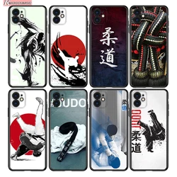 Japan Judo For Apple iPhone 15 14 13 12 11 Pro Max Mini XS X XR 7 8 6 Plus 5S Silicone Black Phone Case